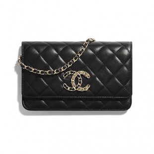 CHANELコピー シャネル ゴールドチェーンウォレット ブラック AP1794 B04335 94305