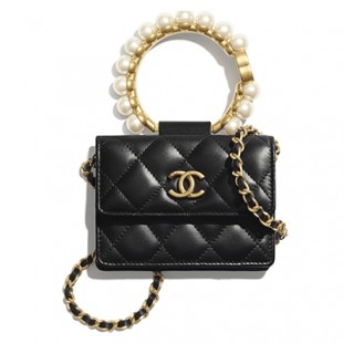 シャネル CHANEL チェーン クラッチ ラムスキンパール ブラック AP2274 B05945 94305