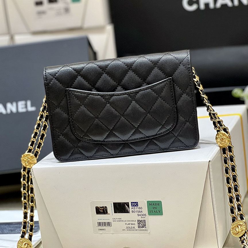 シャネル コピー 22A メティエダール ゴールドコイン WOC ブラック AP2840 - 商品画像 1