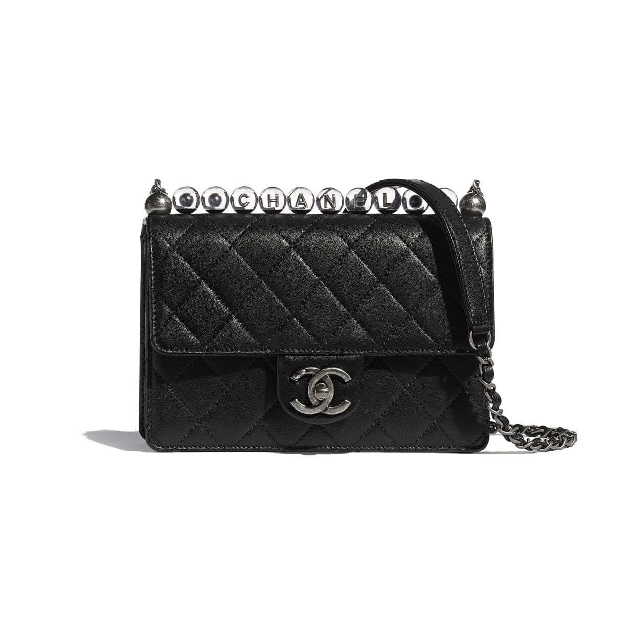 シャネル CHANEL フラップ バッグ ゴートスキン ビーズ ショルダーバッグ CC パール ラムAS0585 B02884 94305 - 商品画像 3