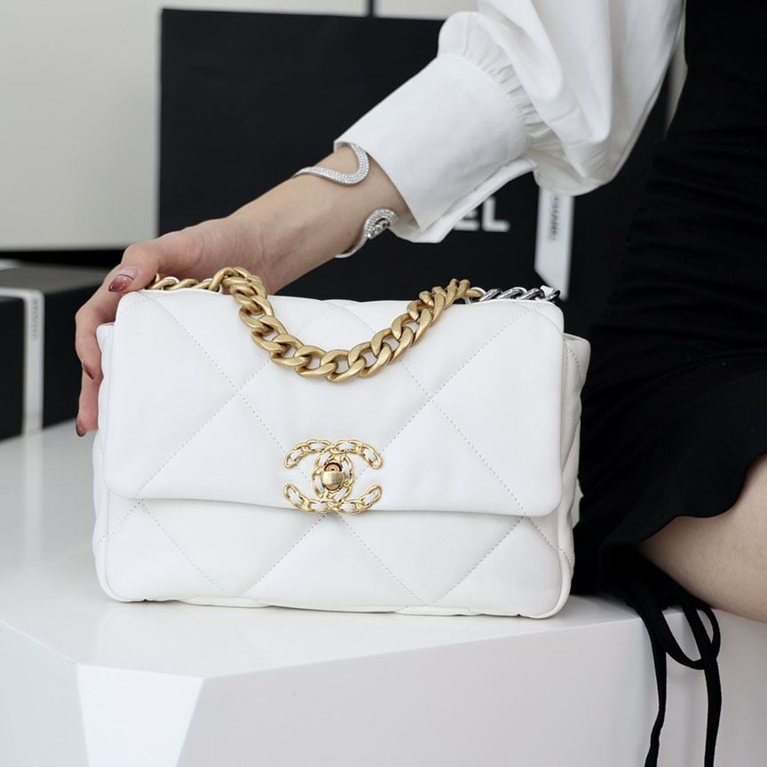 シャネルスーパーコピー chanel 19 フラップバッグ AS1160 AS1161 ホワイト - 商品画像 4