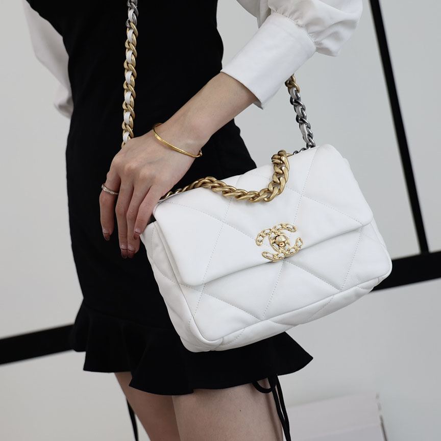 シャネルスーパーコピー chanel 19 フラップバッグ AS1160 AS1161 ホワイト - 商品画像 10
