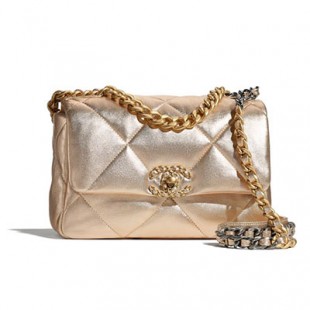 CHANELコピー シャネル19 ハンドバッグ シンプル ゴールド 金 AS1160 B05457 NC293 - 商品画像 1