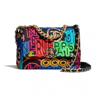 シャネルコピー chanel19 フラップ ショルダーバッグ チェーンバック ブラック マルチカラー AS1160 B05498 NC124 - 商品画像 1