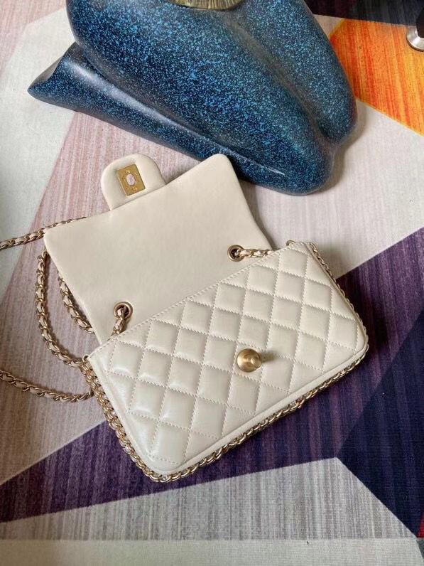 シャネル CHANEL フラップ バッグ ショルダー CC ラム パール マト AS1740 B02779 10601 - 商品画像 4