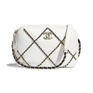 シャネルコピー CHANEL スモール フラップ バッグ ホワイト＆ブラック クロスチェーン AS2384 B05100 C0200