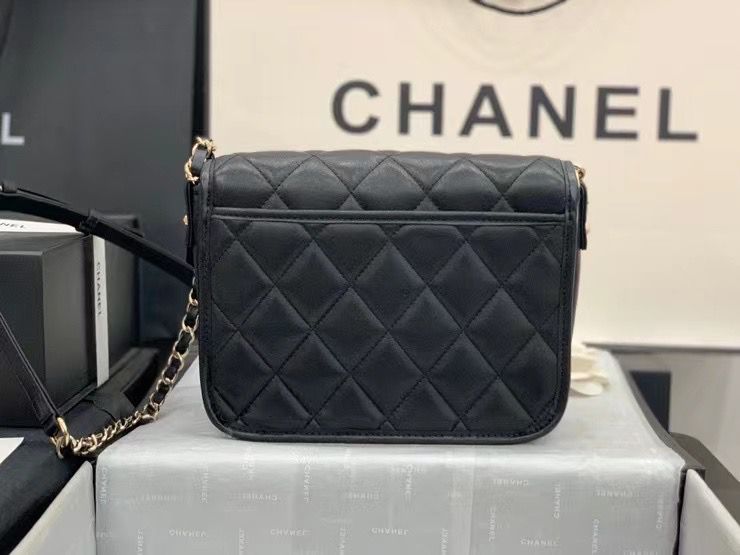 CHANEL ミニ メッセンジャー ショルダーバッグ グレインド カーフスキン ブラック AS2465 B05440 94305 - 商品画像 9