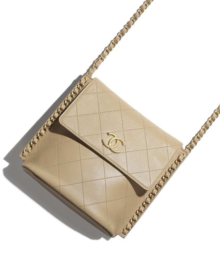 シャネル CHANEL スモール ホーボーバッグ カーフスキン チェーンバッグ ベージュ AS2542 B05539 NC027 - 商品画像 2