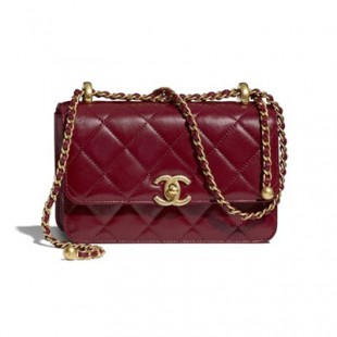 シャネルスーパーコピー CHANEL ミニ フラップバック カーフスキン バーガンディー AS2615 B05973 NC635