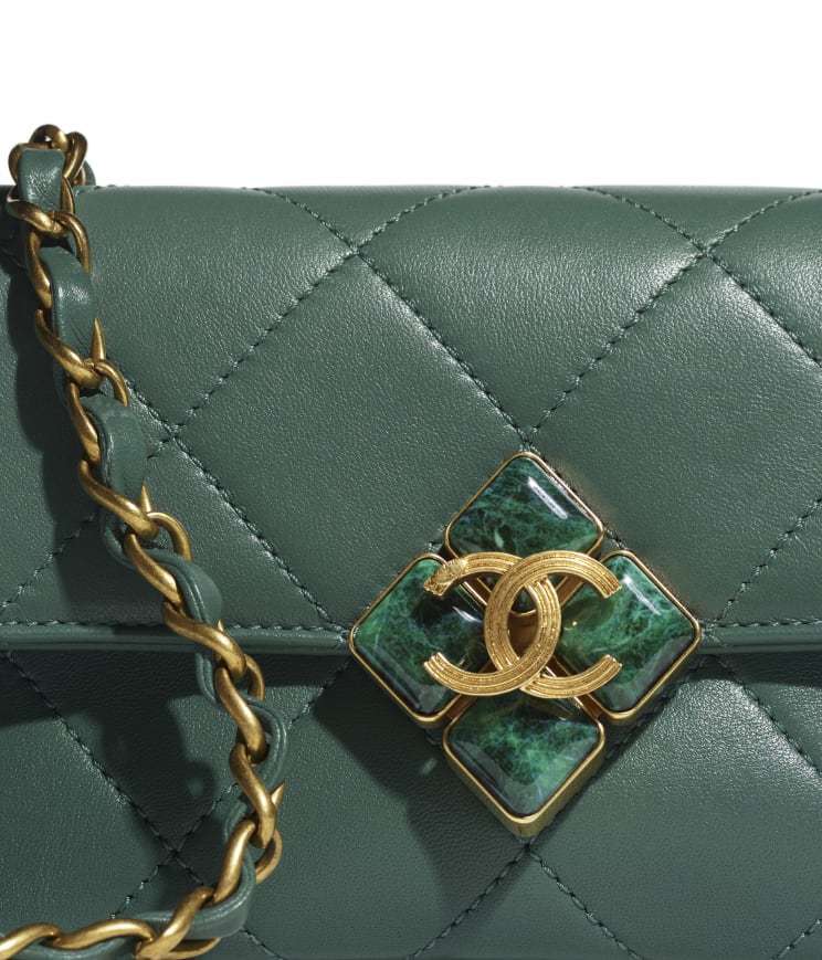 CHANELスーパーコピー ミニフラップバッグ レジン マトラッセ グリーン AS2633 B05977 NC636 - 商品画像 3