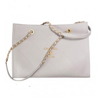 シャネル CHANEL スモールショッピングバッグ カーフスキン グレー ロゴ AS2752 B06377 10601 - 商品画像 2