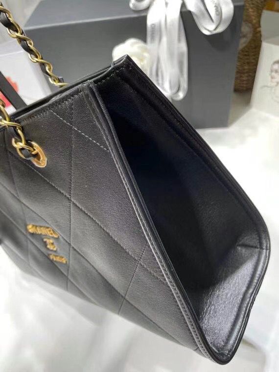 シャネル CHANEL スモールショッピングバッグ カーフスキン グレー ロゴ AS2752 B06377 94305 - 商品画像 6