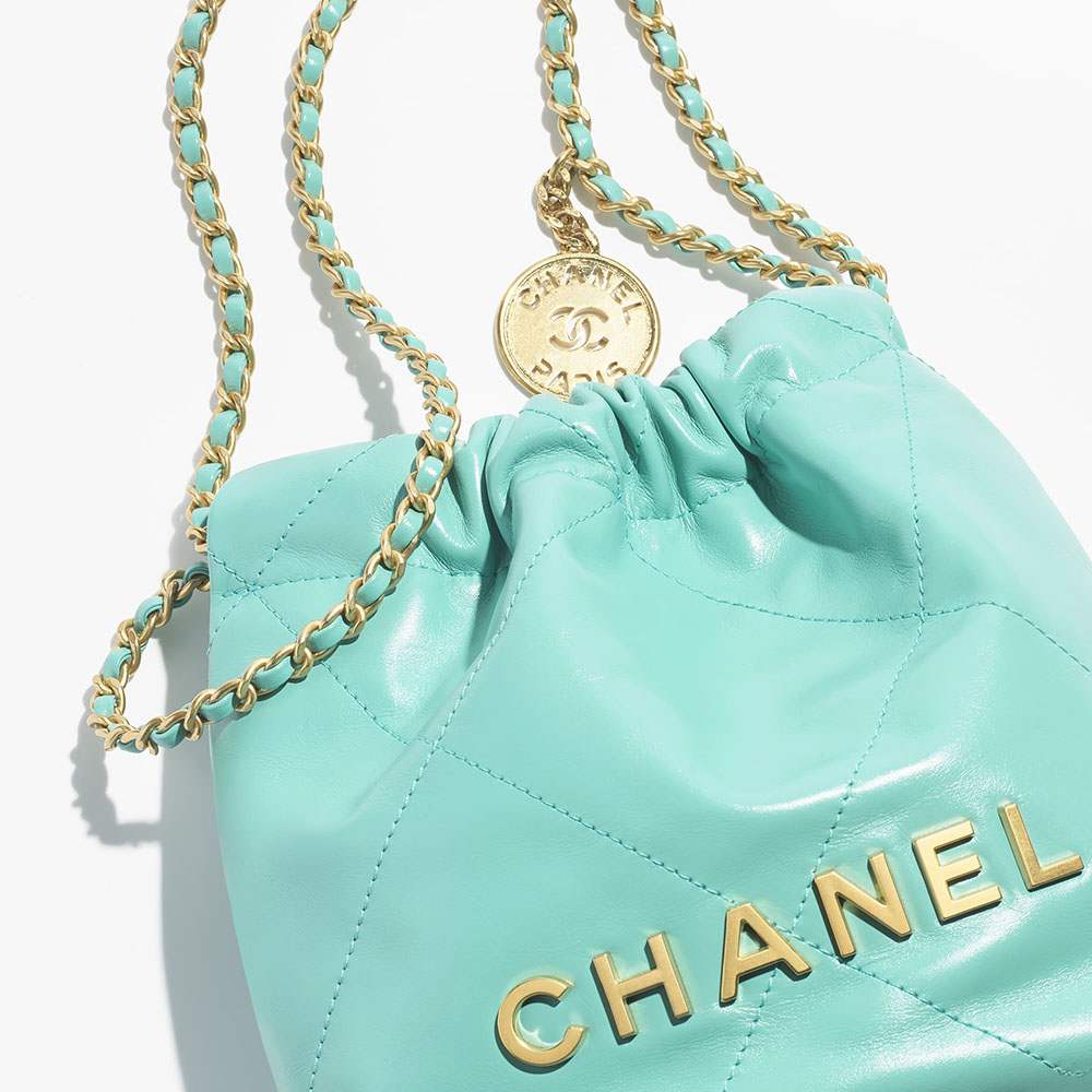 シャネル スーパーコピー CHANEL 22 ミニ ハンドバッグ ターコイズ AS3980 B08037 NS837 - 商品画像 1