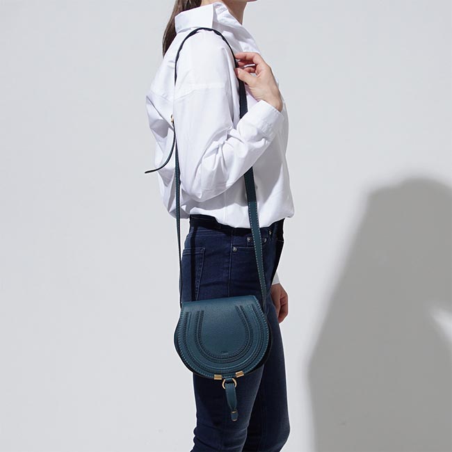 クロエコピー Chloe ショルダーバッグ MARCIE/マーシー LEATHER STEEL BLUE ブルー系 3p0580 161 bf4 レディース - 商品画像 3