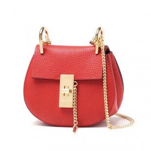 クロエコピー Chloe ショルダーバッグ DREW ドリュー LEATHER PLAID RED レッド系 3s1038 944 b5m レディース