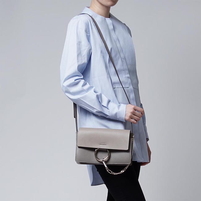 クロエコピー Chloe ショルダーバッグ FAYE フェイ LEATHER MOTTY GREY グレー系 3s1127 h8j b79 レディース - 商品画像 4