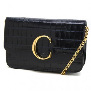 クロエ ショルダーバッグ バッグ レディース クロエ C クロコ型押し フルブルーネイビー CHC19SS192 A87 4D4
