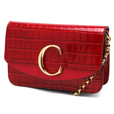 クロエ ショルダーバッグ バッグ レディース クロエ C クロコ型押し ダスキーレッド CHC19SS192 A87 634 - 商品画像 6