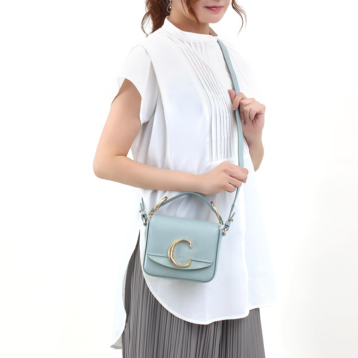 クロエ ショルダーバッグ/ハンドバッグ/ミニバッグ バッグ レディース クロエ C フェイドブルー CHC19US193 A37 44L - 商品画像 4