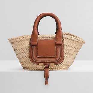 クロエスーパーコピー Chloe MARCIE ラフィア＆レザー ミニカゴバッグ CHC21US832C97119
