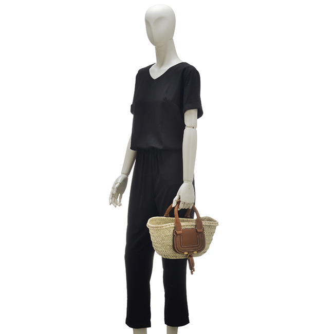 クロエスーパーコピー CHLOE トートバッグ ミニ バスケット MARCIE マーシー かごバッグ ブラウン CHC21US832 C97 25M - 商品画像 3