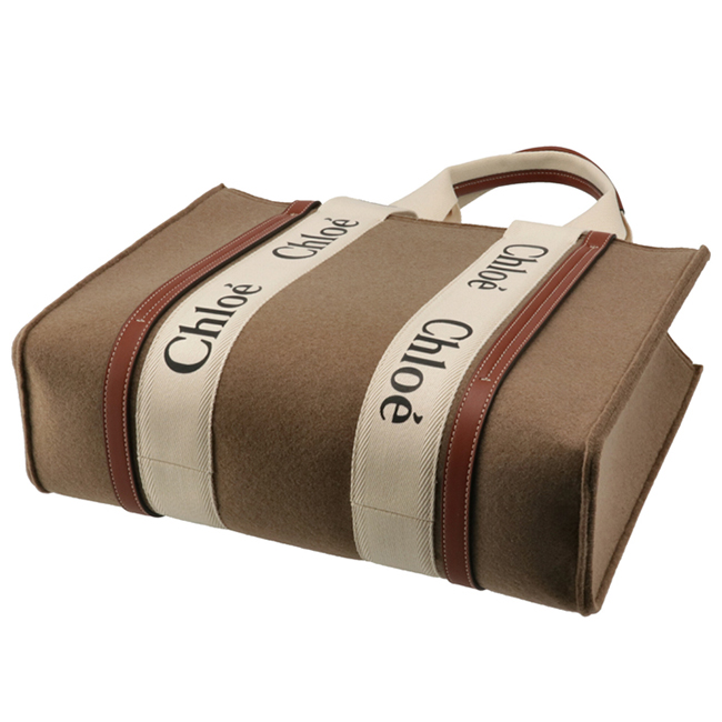 クロエスーパーコピー CHLOE トートバッグ WOODY LOGO ミディアム リボン付き リサイクルフェルト ブラウン系 CHC21WS383 F37 26E - 商品画像 5