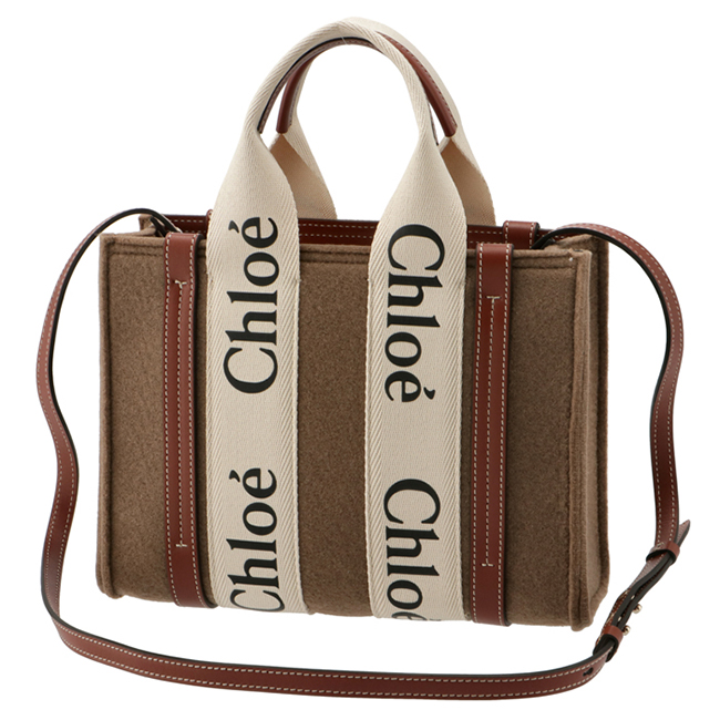 スーパーコピークロエ CHLOE ショルダーバッグ WOODY LOGO スモール リボン付き リサイクルフェルト ブラウン系 CHC21WS397 F37 26E - 商品画像 10