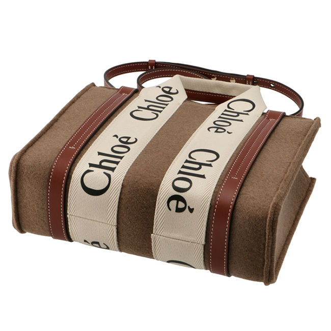 スーパーコピークロエ CHLOE ショルダーバッグ WOODY LOGO スモール リボン付き リサイクルフェルト ブラウン系 CHC21WS397 F37 26E - 商品画像 6
