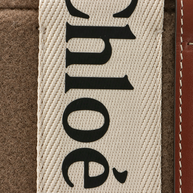 スーパーコピークロエ CHLOE ショルダーバッグ WOODY LOGO スモール リボン付き リサイクルフェルト ブラウン系 CHC21WS397 F37 26E - 商品画像 1