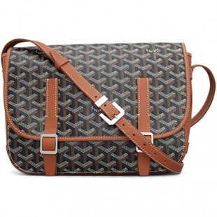 GOYARDスーパーコピー ベルヴェデール ユニセックス ショルダーバッグ ブラック/ブラウン×シルバー金具 Goyard2020011