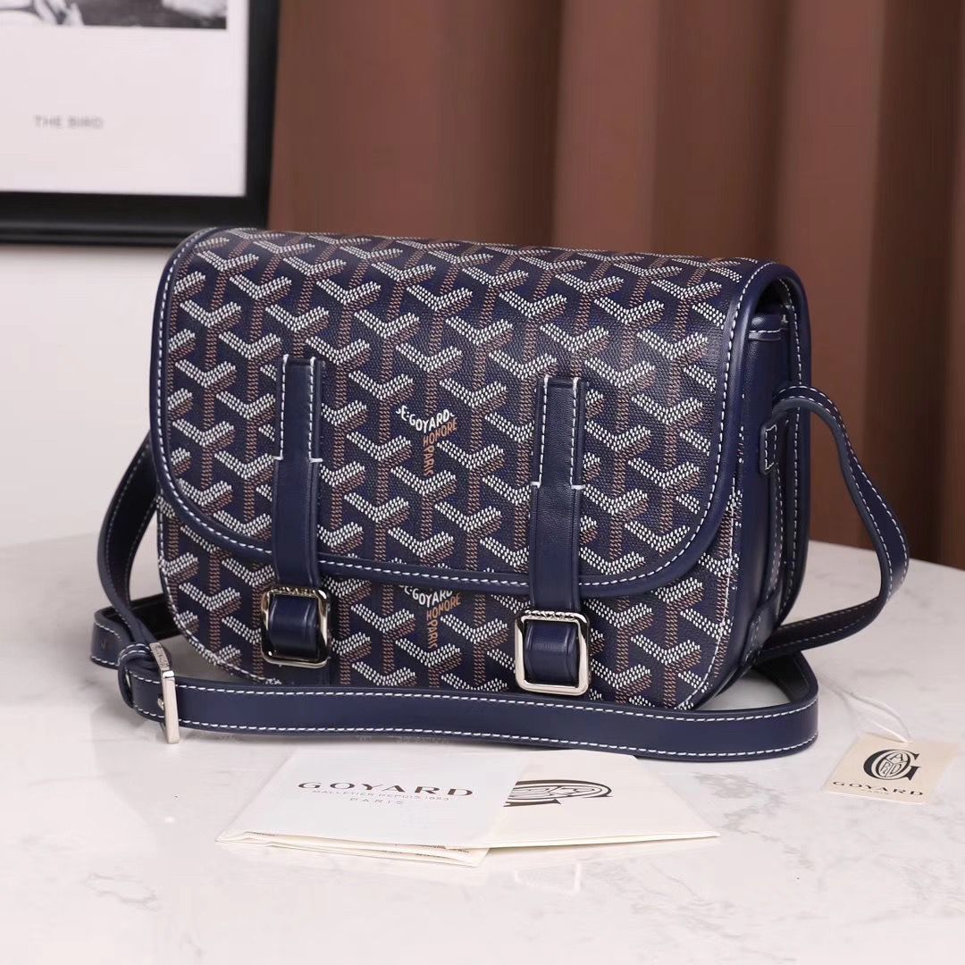 GOYARDコピー ベルヴェデール ユニセックス ショルダーバッグ ネイビー×シルバー金具 Goyard2020014 - 商品画像 10