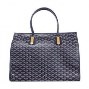 ゴヤールコピー goyard ゴマルキーズ トートバッグ PVC×カーフ マリンブルー ショルダーバッグ ハンドバッグ Goyard2020021