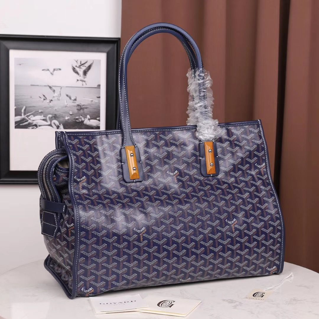 ゴヤールコピー goyard ゴマルキーズ トートバッグ PVC×カーフ マリンブルー ショルダーバッグ ハンドバッグ Goyard2020021 - 商品画像 10