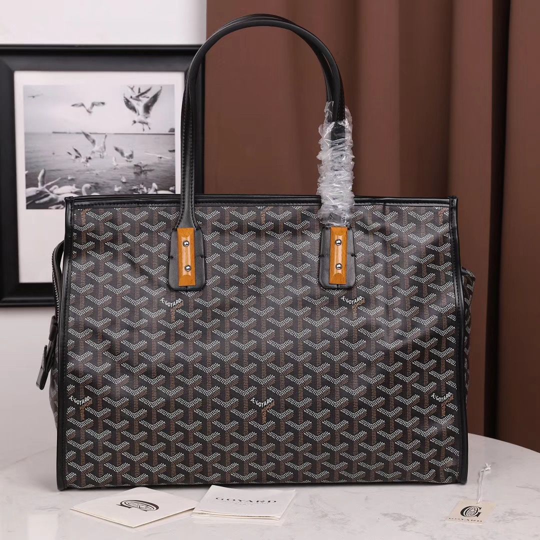 ゴヤールスーパーコピー ゴマルキーズ トートバッグ PVC×カーフ ブラック ショルダーバッグ ハンドバッグ Goyard2020023 - 商品画像 4