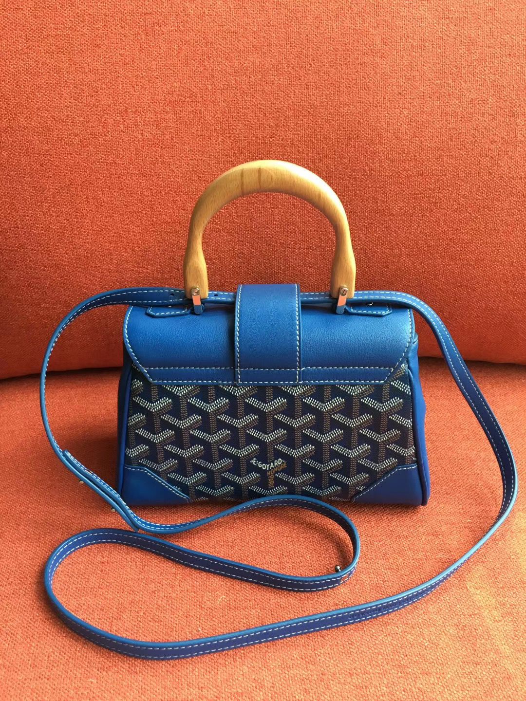 ゴヤールスーパーコピー サイゴン ミニ ハンドバッグ 2WAY ショルダー 青 レア ヘリンボーン レディース GOYARD SAIGON MINI Goyard2020029 - 商品画像 6
