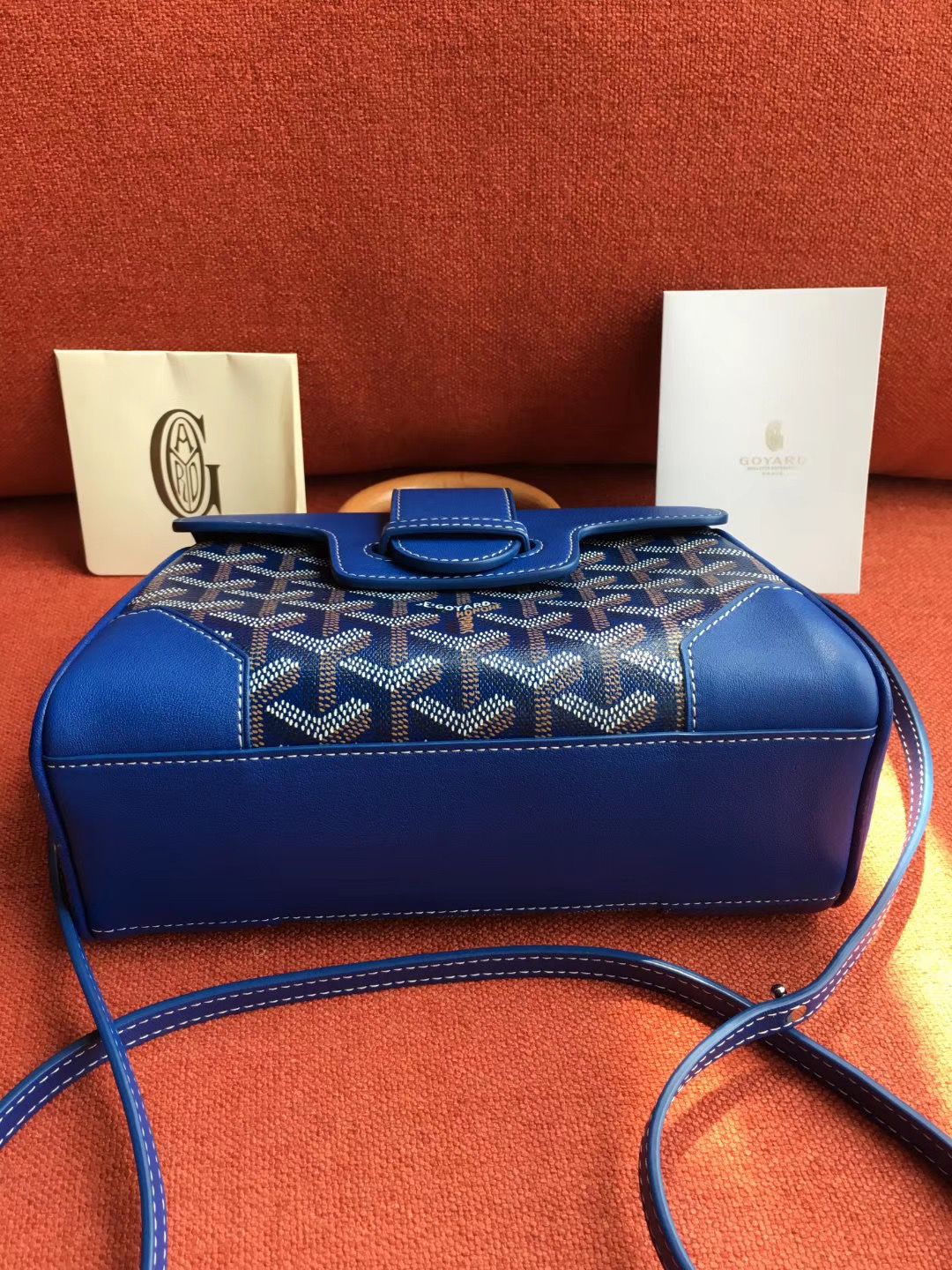 ゴヤールスーパーコピー サイゴン ミニ ハンドバッグ 2WAY ショルダー 青 レア ヘリンボーン レディース GOYARD SAIGON MINI Goyard2020029 - 商品画像 3