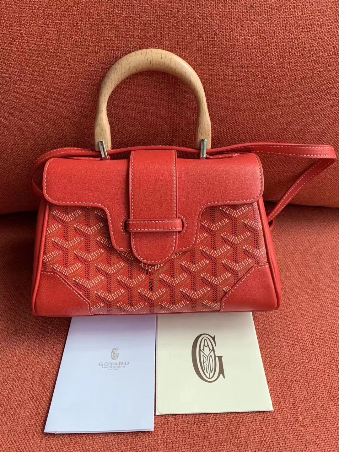 ゴヤールスーパーコピー サイゴン ミニ ハンドバッグ 2WAY ショルダー 赤 レア ヘリンボーン レディース GOYARD SAIGON MINI Goyard2020033 - 商品画像 4