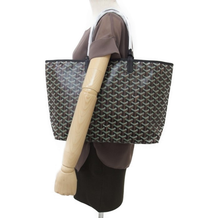 GOYARDスーパーコピー サンルイPM ヘリンボーン柄 トートバッグ キャンバス レザー 綿、麻 ブラック レディース Goyard2020042 - 商品画像 3