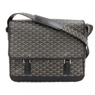 ゴヤールコピー グランブルーGM ショルダーバッグ メッセンジャーバッグ PVC×レザー ブラック 黒 メンズ GOYARD Goyard2020053