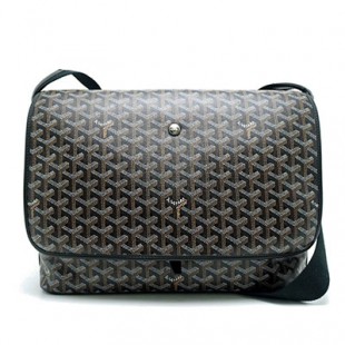 ゴヤールコピー カペシアン ショルダーバッグ 斜め掛け ヘリンボーン トワルゴヤール PVC レザー 黒 Goyard2020057