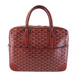 GOYARDスーパーコピー ゴヤール アンバサードMM ビジネスバッグ ブリーフケース 書類かばん 赤 レッド ヘリンボーン Goyard2020059
