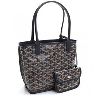 スーパーコピーゴヤール アンジュ ANJOU MINI トートバッグ リバーシブル 黒 ショッパーリボン付き サンルイ Goyard2020077