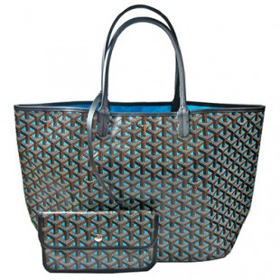 GOYARD ゴヤールコピー サンルイ クレールヴォア PM SAC SAINT LOUIS CLAIRE VOIE ブルーターコイズ 水色 黒 Turquoise ショッパー リボン ラッピング Goyard2020087
