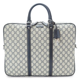 グッチコピーブランド ビジネスバッグ GUCCI ブリーフケース GGプラス GG柄 ベージュ×ネイビー 201480 KGDHN 4075 01 - 商品画像 1
