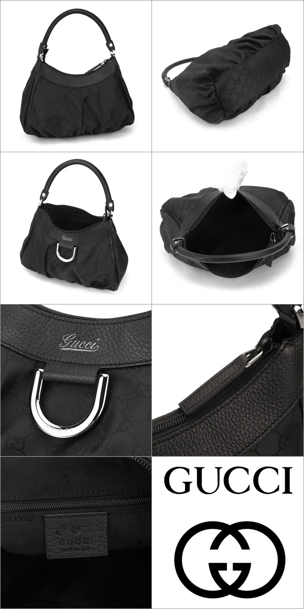 グッチブランドバッグコピー ショルダーバッグ GUCCI 265692 G1X9R 1001 バッグ GGロゴナイロンレザー レディース ブラック ブラック 黒 肩掛け Dリング GG ロゴ - 商品画像 2