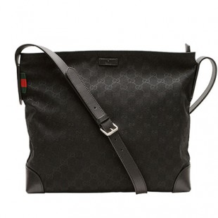 GUCCIコピー 斜めがけショルダーバッグ メッセンジャーバッグ ス ブラック GGキャンバスxレザー 308930f4csn1060