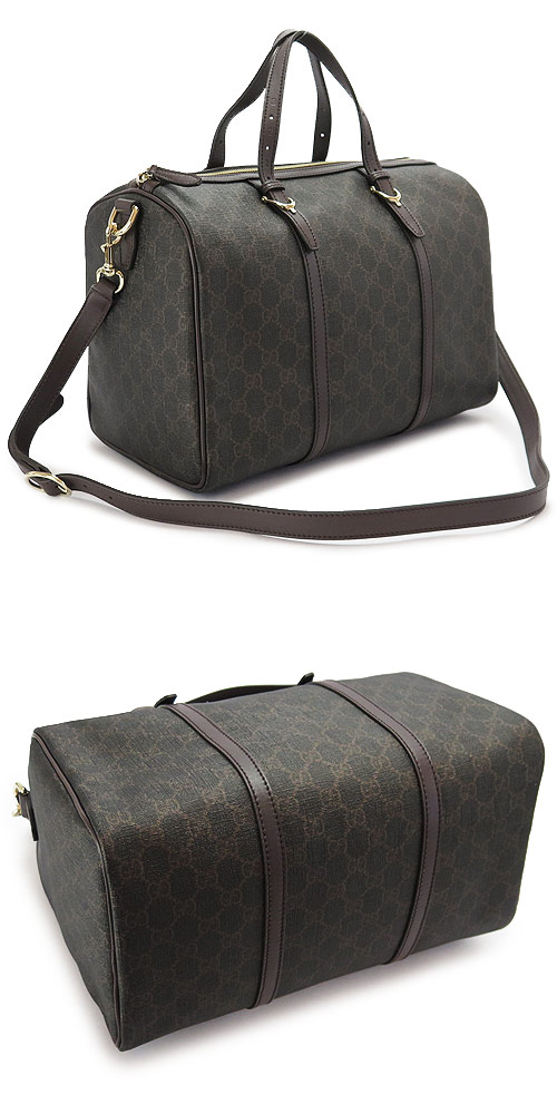 グッチコピー ボストンバッグ GUCCI 2WAYショルダー バッグ NICE/ニース GGスプリームキャンバス ブラック×ダークブラウン 322231 KGD6G 8361 - 商品画像 2