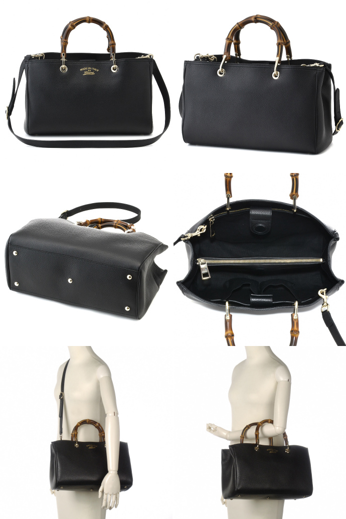 グッチ GUCCI 2015年秋冬新作 Bamboo Shopper 2WAYトートバッグ 323660 A7M0G 1000 - 商品画像 2
