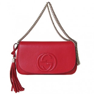 グッチ GUCCI ショルダーバッグ レディース ソーホー SOHO レザー チェーンバッグ レッド 336752 A7M0G 6523