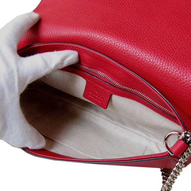グッチ GUCCI ショルダーバッグ レディース ソーホー SOHO レザー チェーンバッグ レッド 336752 A7M0G 6523 - 商品画像 1